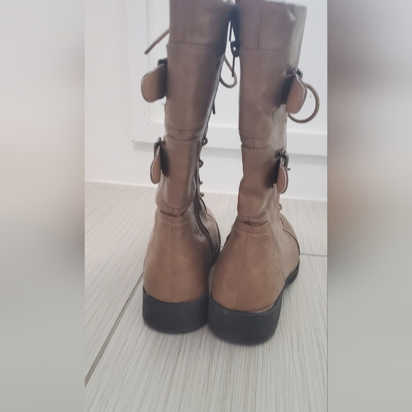 Tan Lace Up Boot - Picture 3 of 8